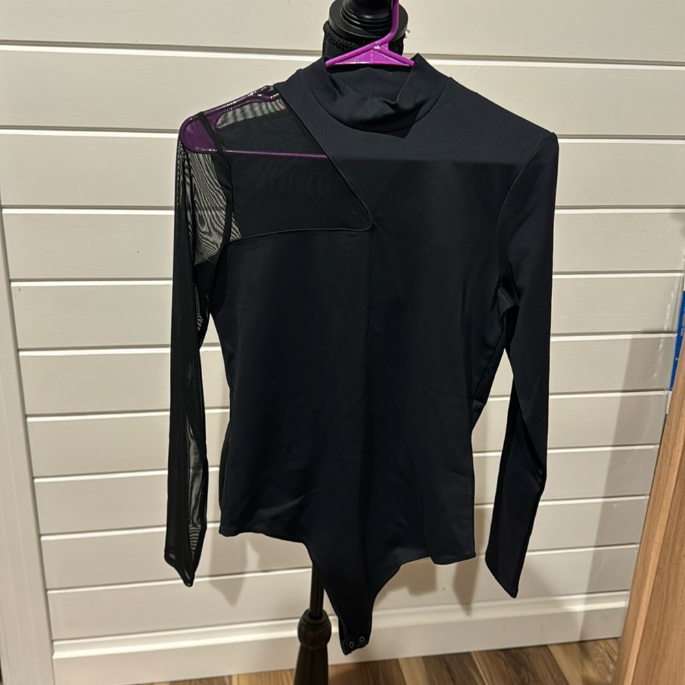 Abercrombie asymmetrical women’s mesh body suit